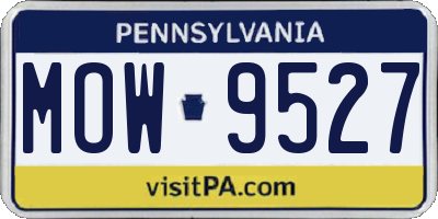 PA license plate MOW9527