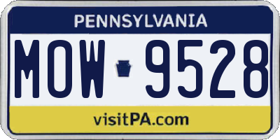PA license plate MOW9528