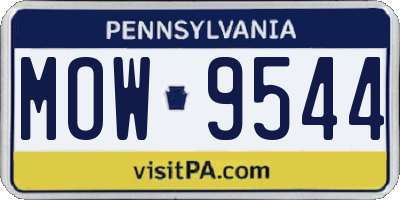 PA license plate MOW9544