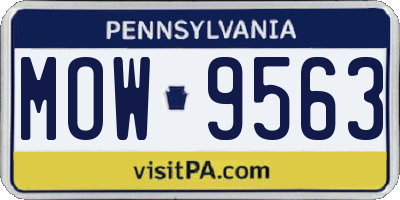 PA license plate MOW9563