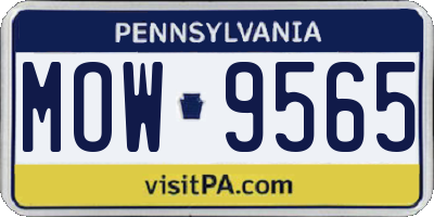 PA license plate MOW9565