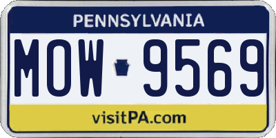 PA license plate MOW9569