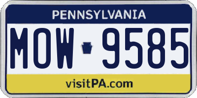 PA license plate MOW9585