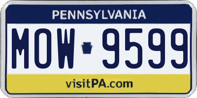 PA license plate MOW9599