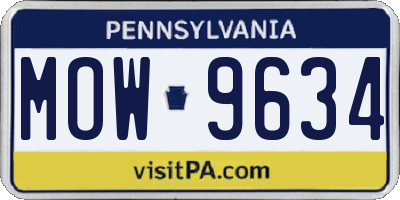 PA license plate MOW9634