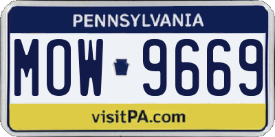 PA license plate MOW9669