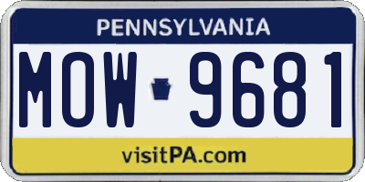 PA license plate MOW9681