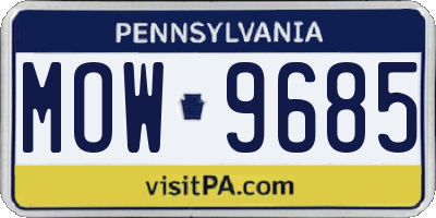 PA license plate MOW9685