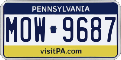 PA license plate MOW9687