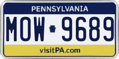 PA license plate MOW9689