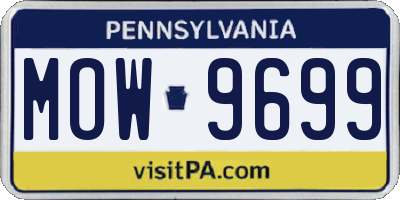 PA license plate MOW9699
