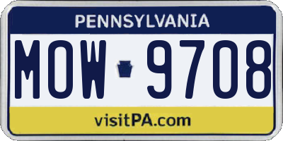 PA license plate MOW9708