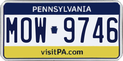 PA license plate MOW9746