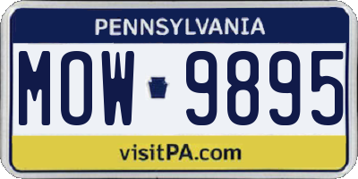 PA license plate MOW9895