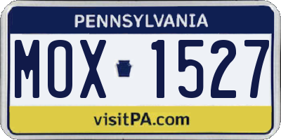 PA license plate MOX1527