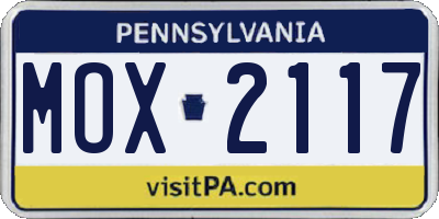 PA license plate MOX2117
