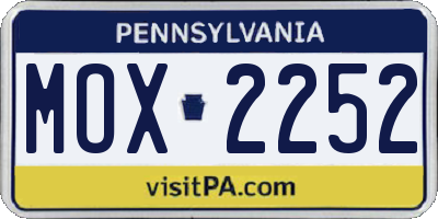 PA license plate MOX2252