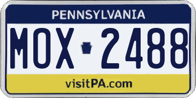 PA license plate MOX2488