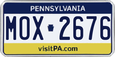 PA license plate MOX2676