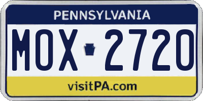 PA license plate MOX2720