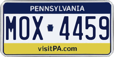 PA license plate MOX4459