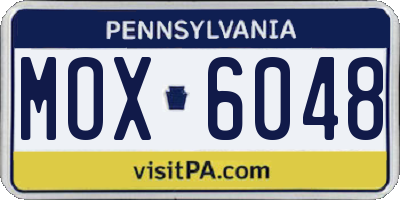 PA license plate MOX6048
