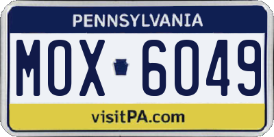 PA license plate MOX6049