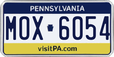 PA license plate MOX6054