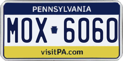 PA license plate MOX6060
