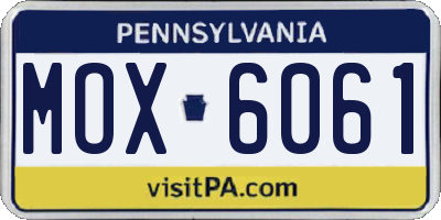 PA license plate MOX6061