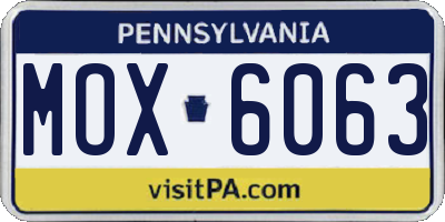 PA license plate MOX6063