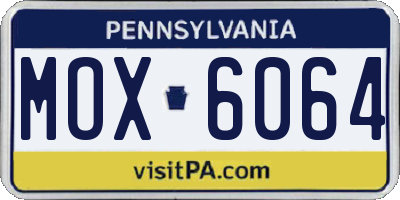 PA license plate MOX6064