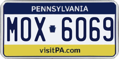 PA license plate MOX6069