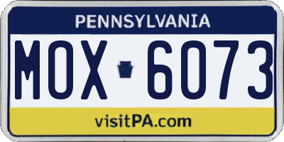 PA license plate MOX6073