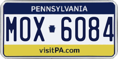 PA license plate MOX6084