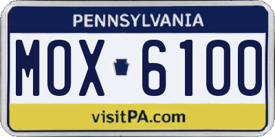PA license plate MOX6100