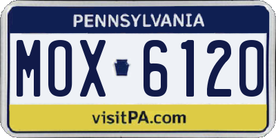PA license plate MOX6120