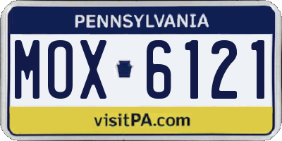 PA license plate MOX6121