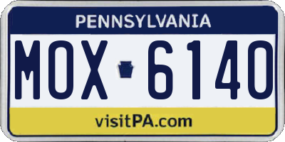 PA license plate MOX6140
