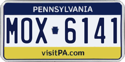 PA license plate MOX6141