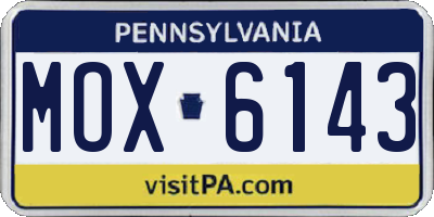 PA license plate MOX6143