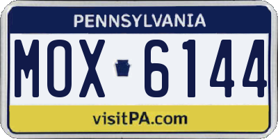 PA license plate MOX6144