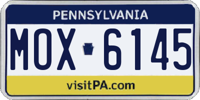 PA license plate MOX6145