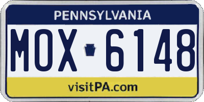 PA license plate MOX6148