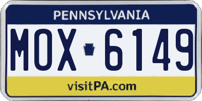 PA license plate MOX6149