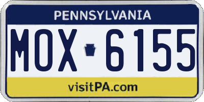 PA license plate MOX6155