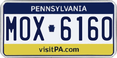 PA license plate MOX6160