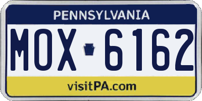 PA license plate MOX6162