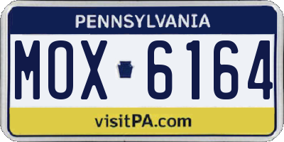PA license plate MOX6164