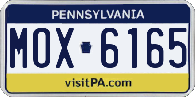 PA license plate MOX6165